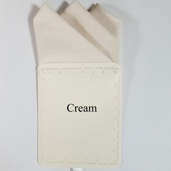 NEW Cream 100% Cotton Pre-Folded Pocket Square Handkerchief Insert - Picture 2 of 7